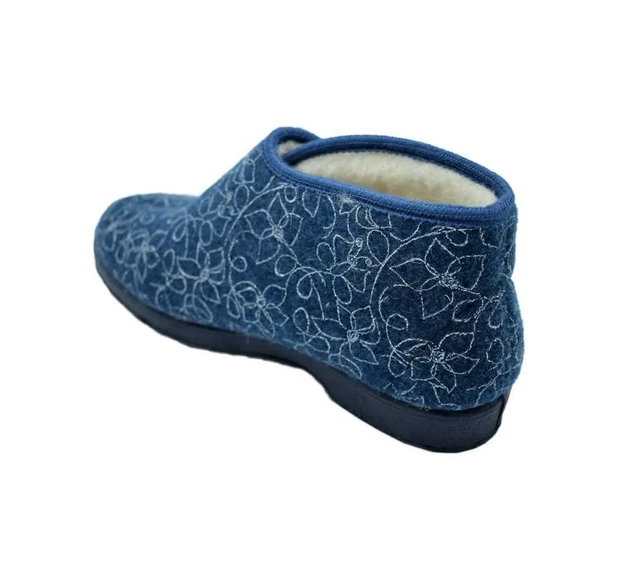 ZAPATILLA DOCTOR CUTILLAS VELCRO PANTUFLA FLORES MARINO FORRO LANA