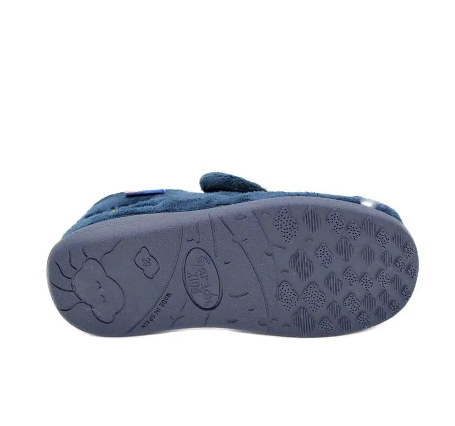 ZAPATILLA GARZÓN DE CASA CÓMODA VELCRO SUATEX MARINO BORDADO DRAGÓN