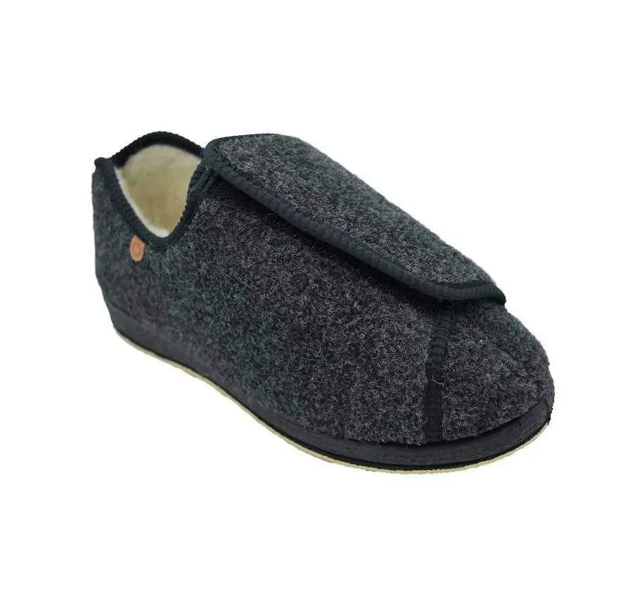 ZAPATILLA LA CADENA 64426 ANATOMICA PIES DELICADOS VELCRO FORRO LANA VIRGEN GRIS 26626