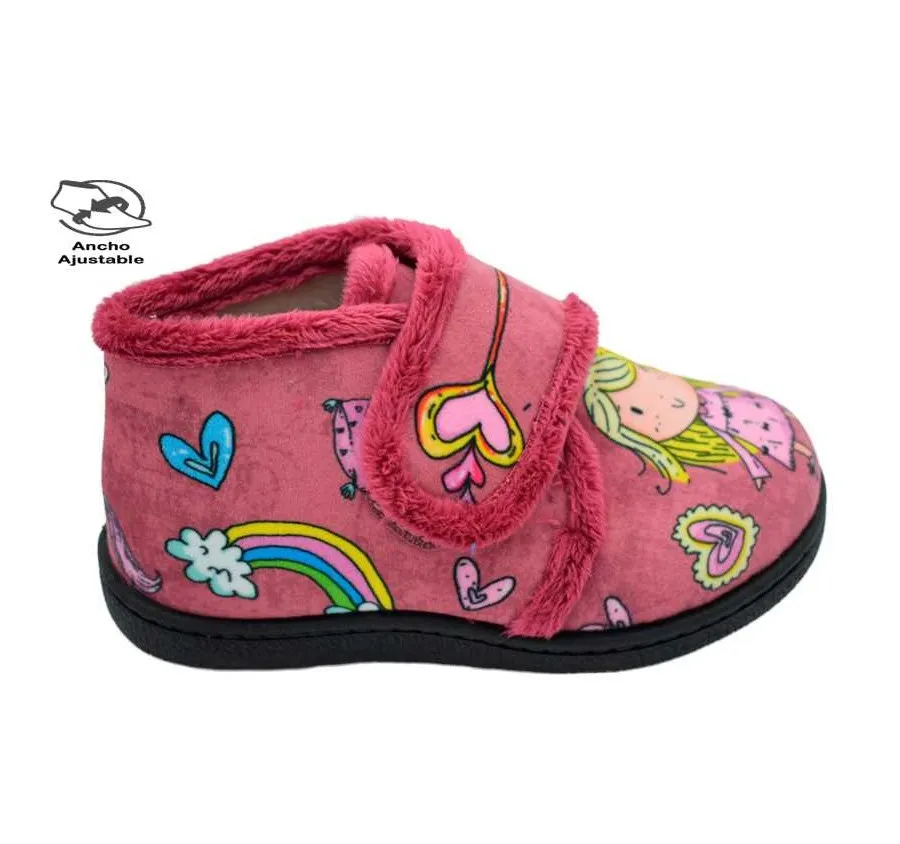 ZAPATILLA ROAL VELCRO ROSA PRINCESA PLANTILLA EXTRAÍBLE DE PLUMAFLEX