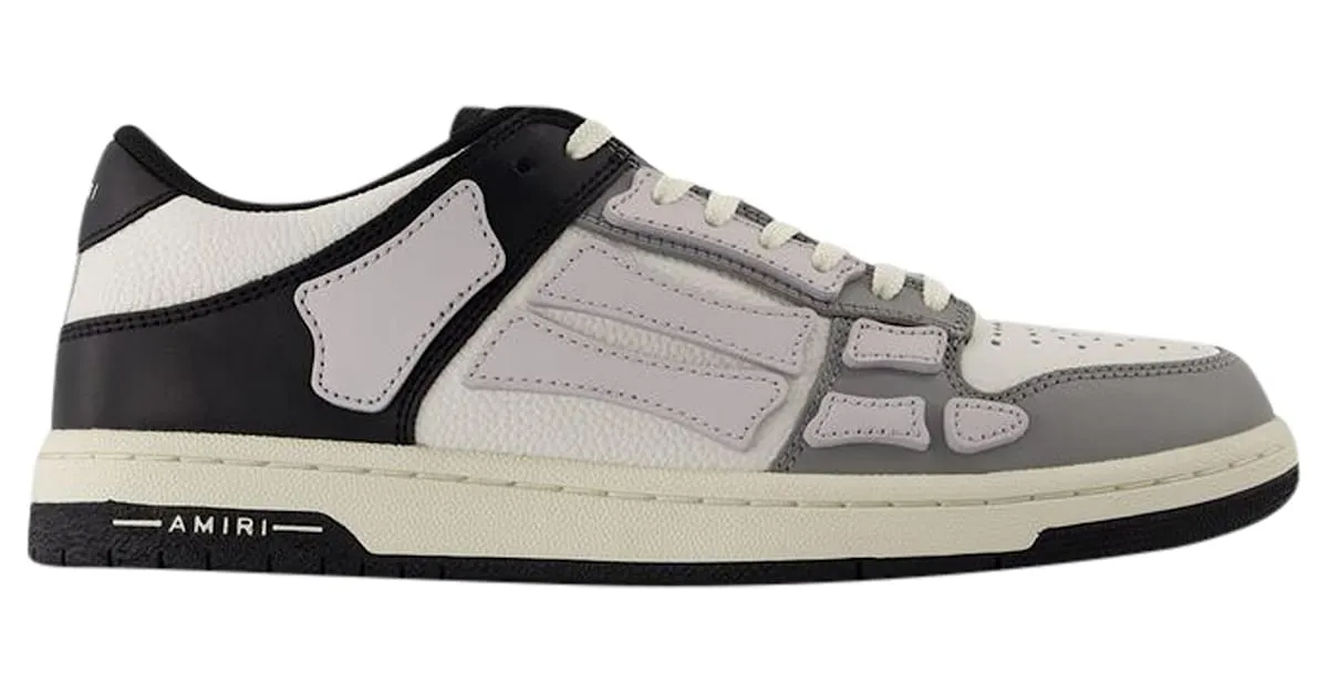 ZAPATILLAS BAJAS SKEL TOP BICOLOR  AMIRI  CUERO  NEGRO/BLANCO/GRIS 
