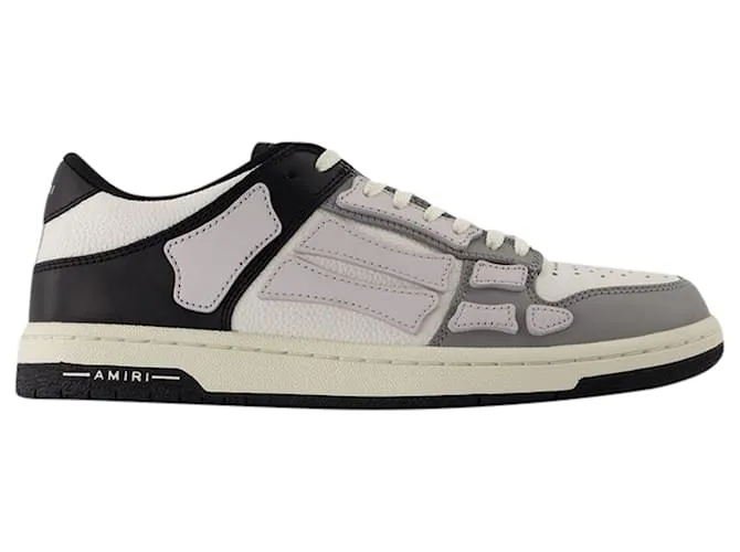 ZAPATILLAS BAJAS SKEL TOP BICOLOR  AMIRI  CUERO  NEGRO/BLANCO/GRIS 