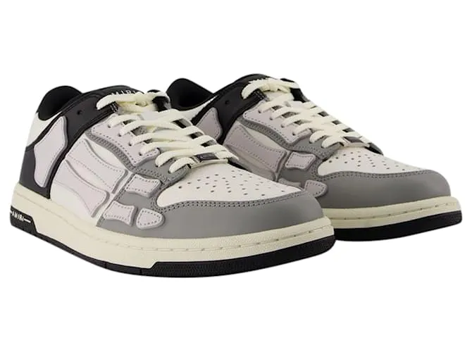ZAPATILLAS BAJAS SKEL TOP BICOLOR  AMIRI  CUERO  NEGRO/BLANCO/GRIS 