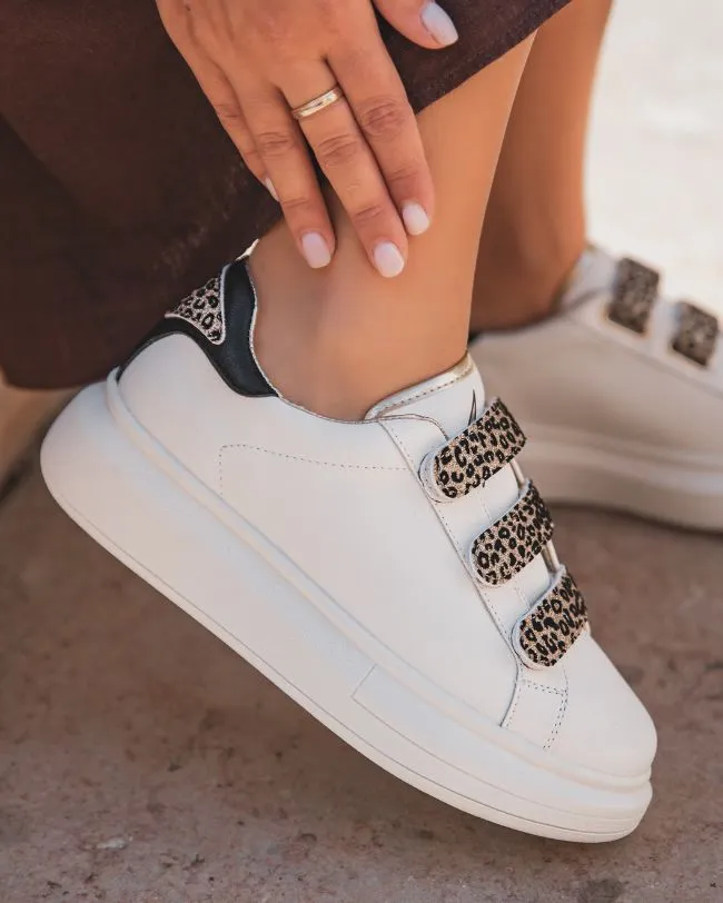 ZAPATILLAS DE MUJER BLANCAS CON CIERRE DE VELCRO  CL24 LEO