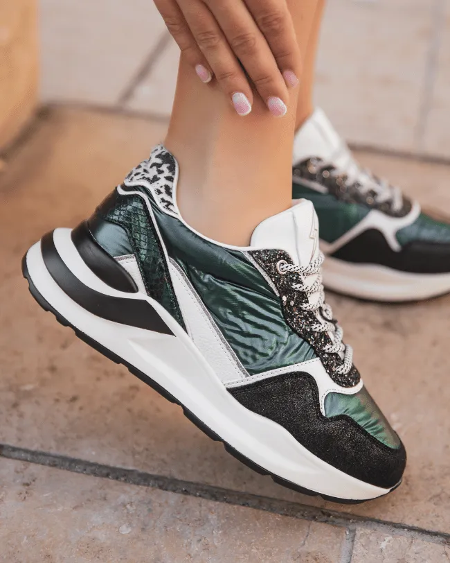 ZAPATILLAS DE MUJER VERDES CON SUELA GRUESA  CL72 GREEN