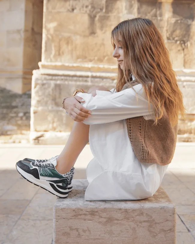 ZAPATILLAS DE MUJER VERDES CON SUELA GRUESA  CL72 GREEN