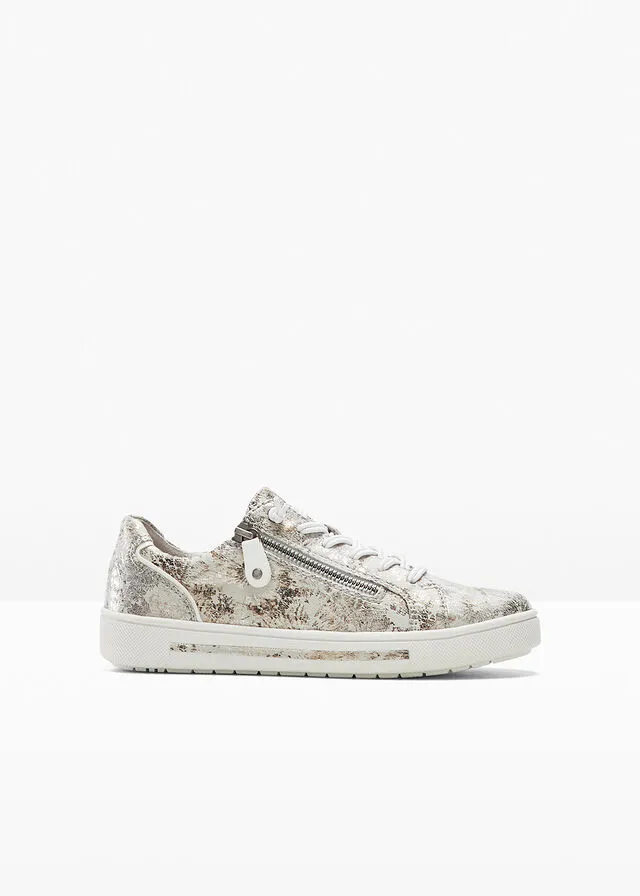 Zapatillas Jana con ancho cómodo Gris con estampado de flores