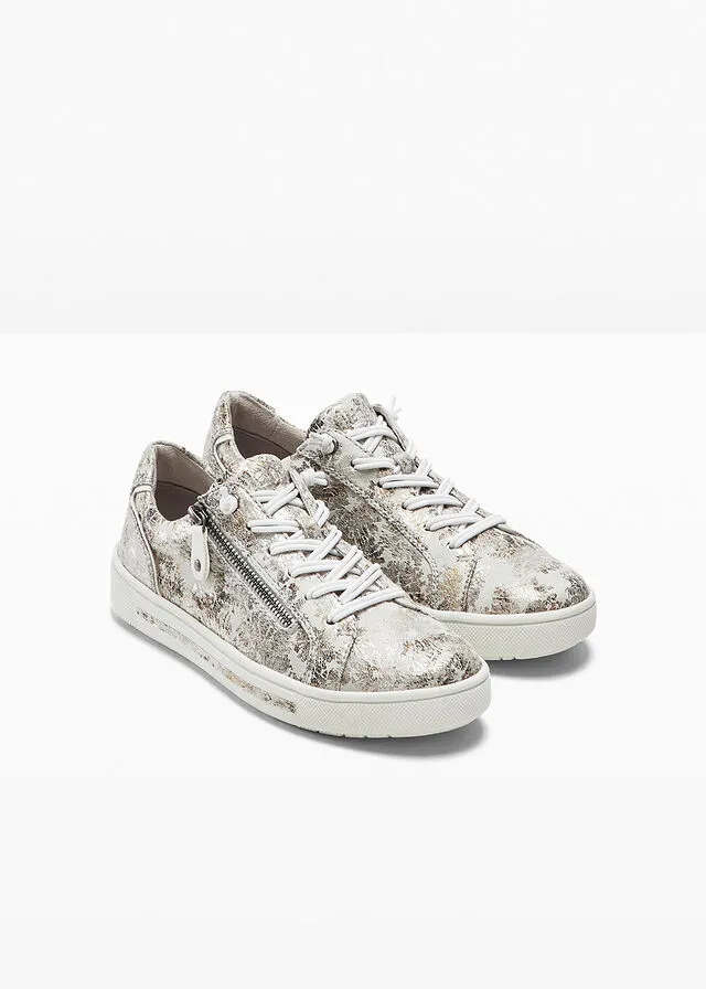 Zapatillas Jana con ancho cómodo Gris con estampado de flores