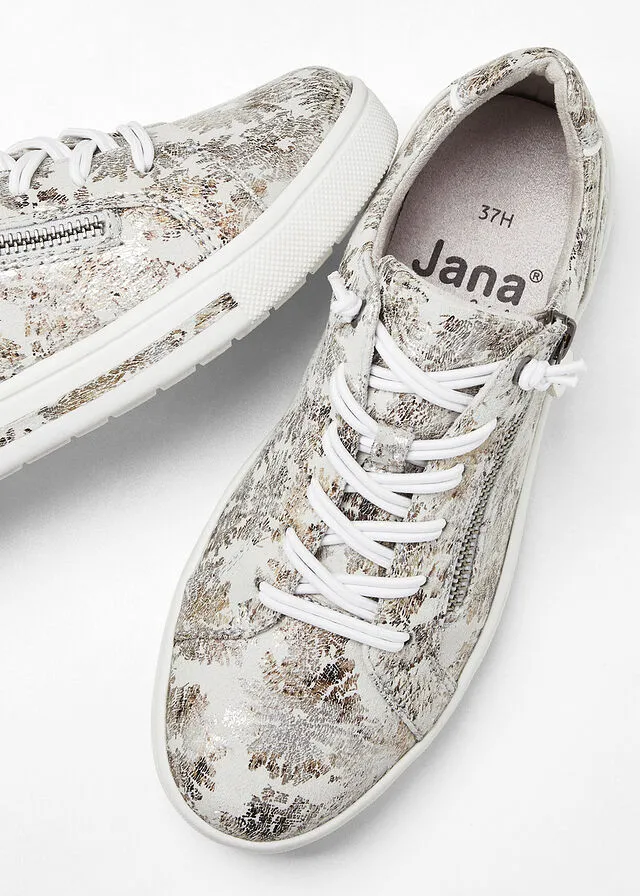 Zapatillas Jana con ancho cómodo Gris con estampado de flores