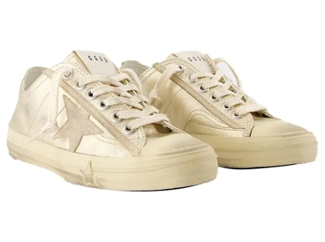 ZAPATILLAS VSTAR 2  GOLDEN GOOSE DELUXE BRAND  CUERO  METáLICO 