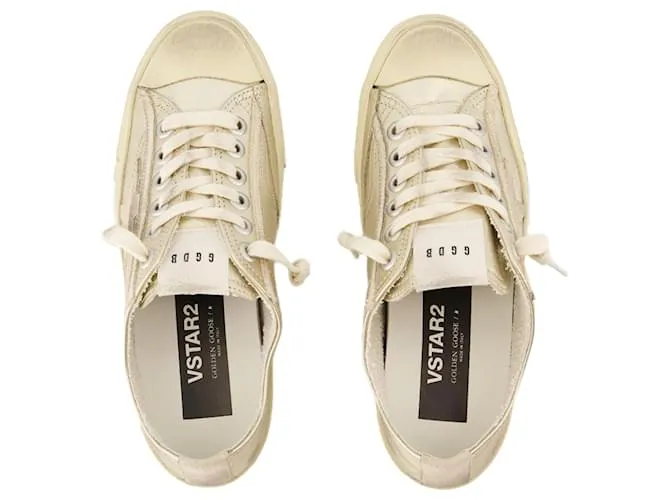 ZAPATILLAS VSTAR 2  GOLDEN GOOSE DELUXE BRAND  CUERO  METáLICO 