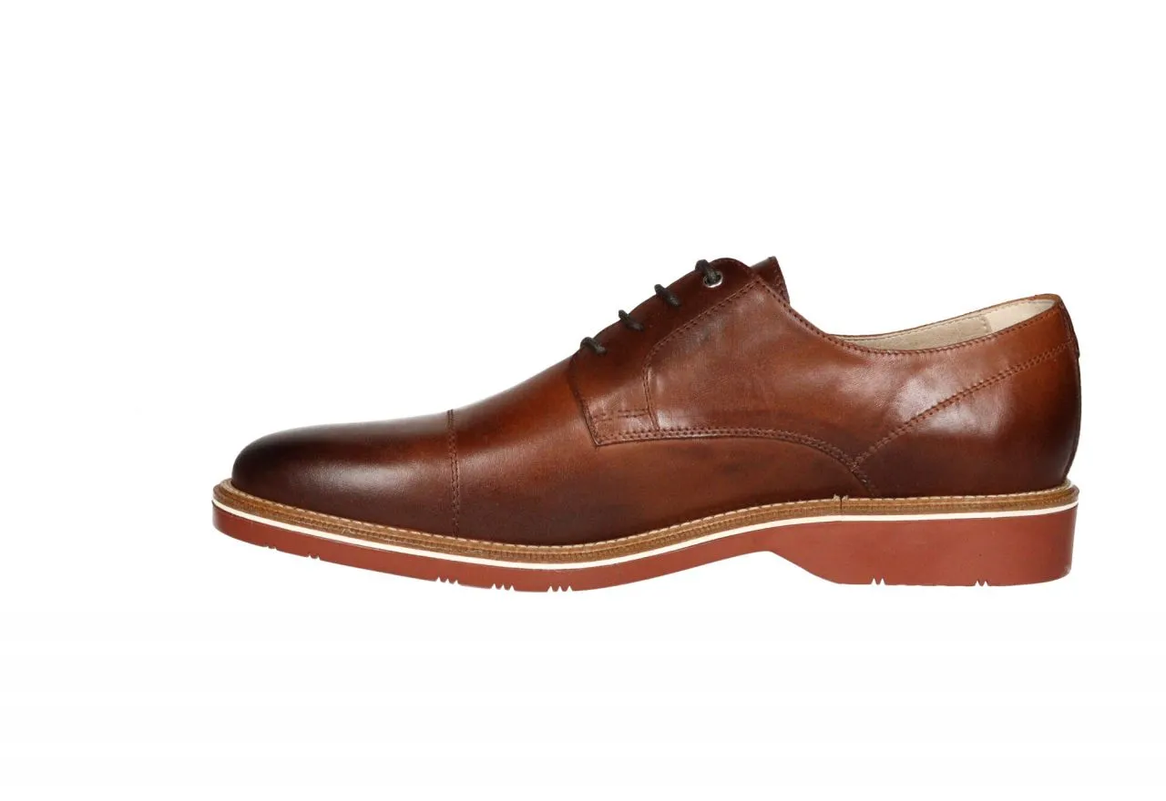 Zapato Cordon Piel Cuero Punta Cortada Piso Goma