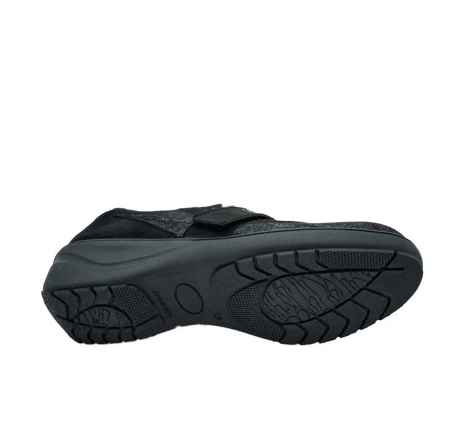 ZAPATO ELÁSTICO Y VELCRO LICRA STRETCH NEGRO PLANTILLA EXTRAÍBLE