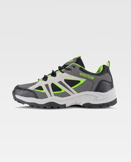 Zapato tipo trecking con cordones Tejidos Gris / Negro / Verde Flour