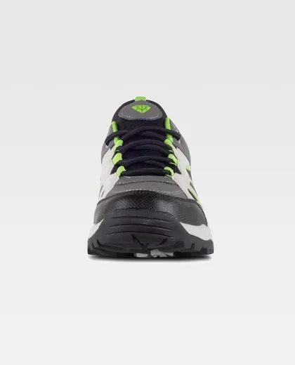 Zapato tipo trecking con cordones Tejidos Gris / Negro / Verde Flour