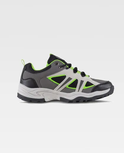 Zapato tipo trecking con cordones Tejidos Gris / Negro / Verde Flour