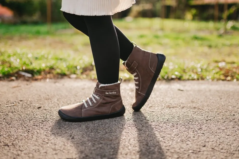 ZAPATOS DE INVIERNO PARA NIñO BAREFOOT BE LENKA WINTER KIDS  CHOCOLATE