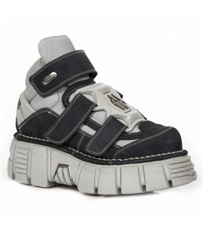 ZAPATOS PIEL NUBUCK GRIS CIERRE VELCRO NEW ROCK ORIGINAL 285S23