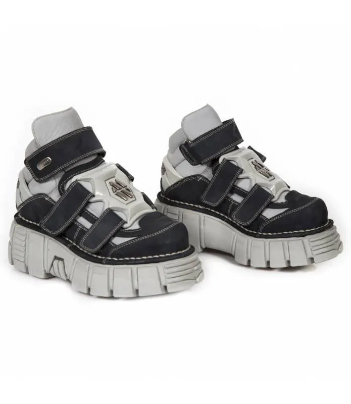 ZAPATOS PIEL NUBUCK GRIS CIERRE VELCRO NEW ROCK ORIGINAL 285S23