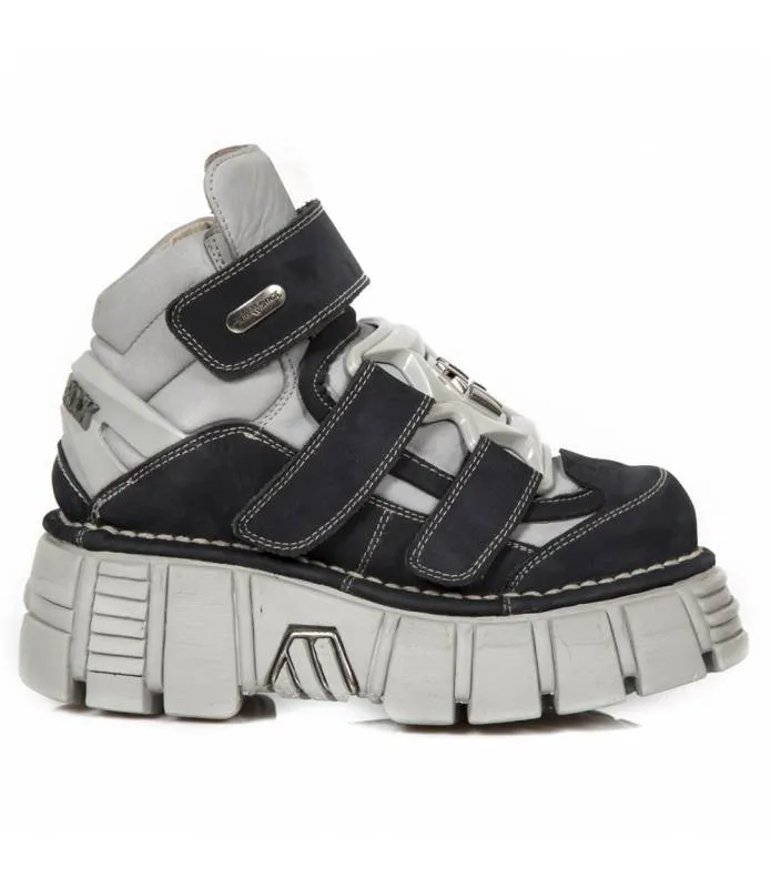 ZAPATOS PIEL NUBUCK GRIS CIERRE VELCRO NEW ROCK ORIGINAL 285S23