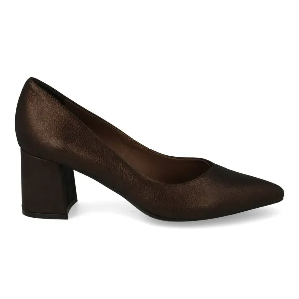 ZAPATOS TACON ANCHO MUJER MOD. MAJO BRONCE