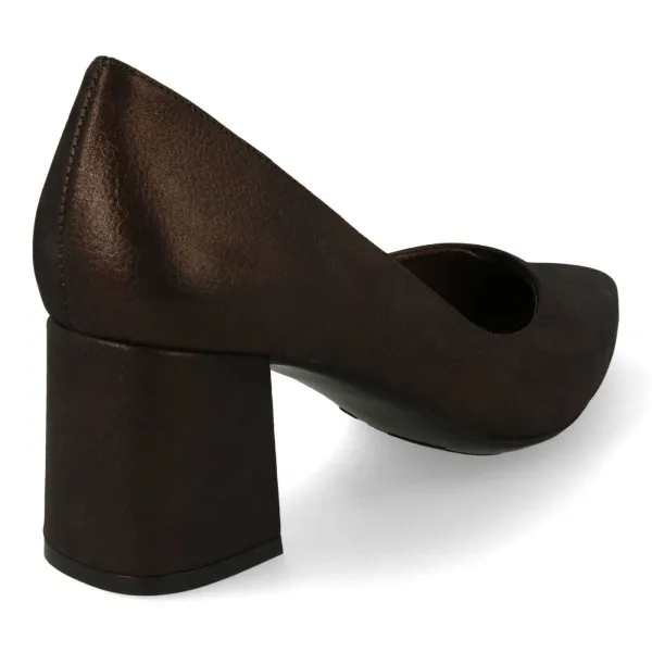 ZAPATOS TACON ANCHO MUJER MOD. MAJO BRONCE