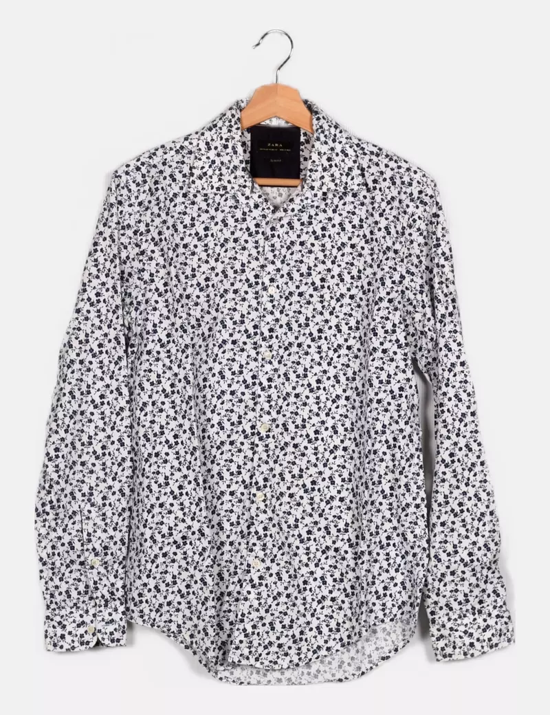 Zara Camisa blanca estampado floral