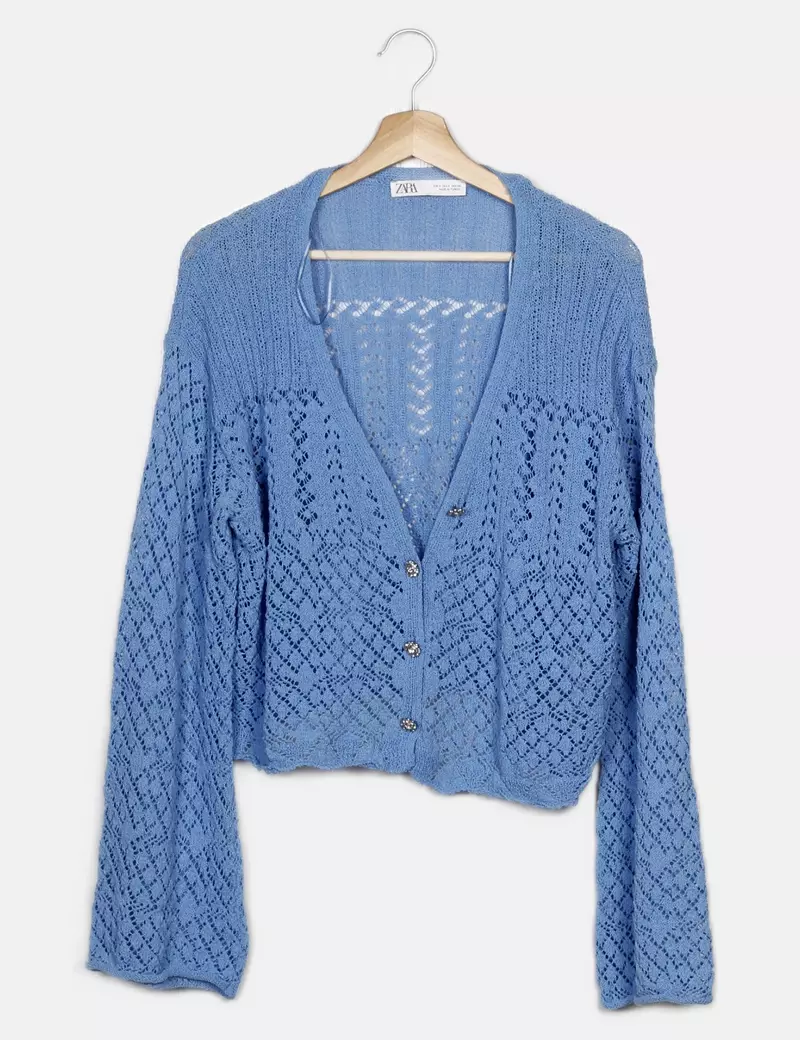 Zara Chaqueta de punto de punto